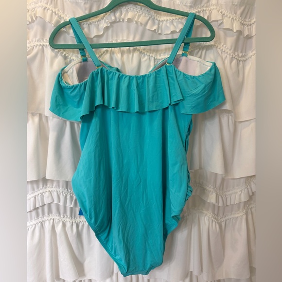 Bleu Rod Beattie Shirred Ruffle One Piece Swim - Wave Runner - NWT - Size 20 - Picture 4 of 4